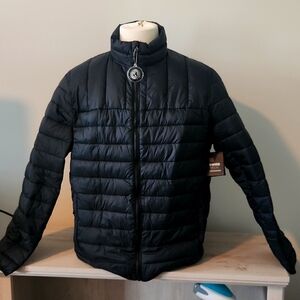 Swiss tech men's size large black puffer jacket